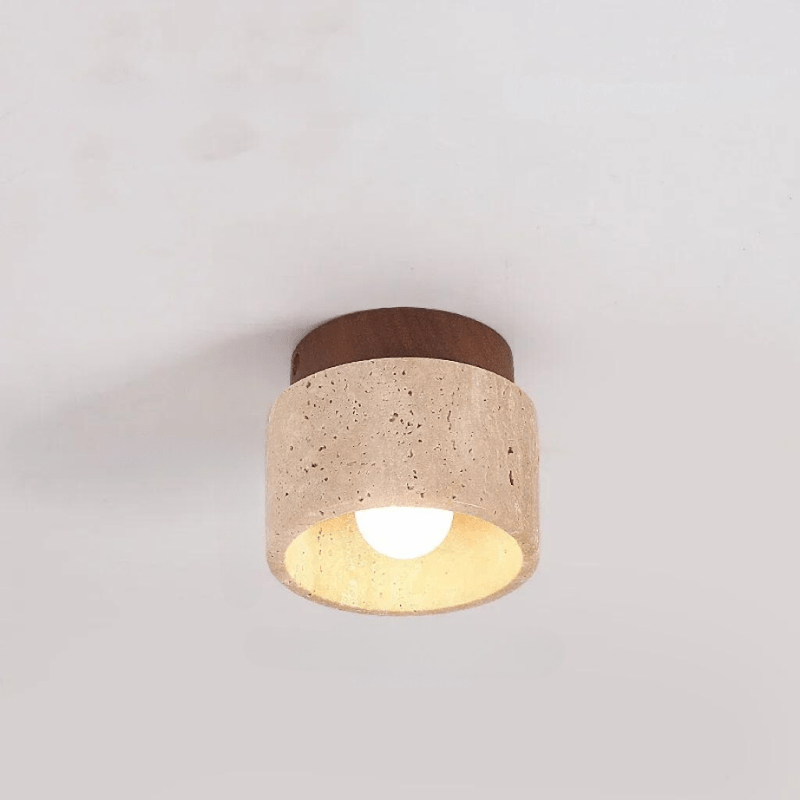 Elegant Plafondlampa i Travertin med Inbyggd LED Belysning för Hall och Trappenhus – Varm Vit, Modern Design 6