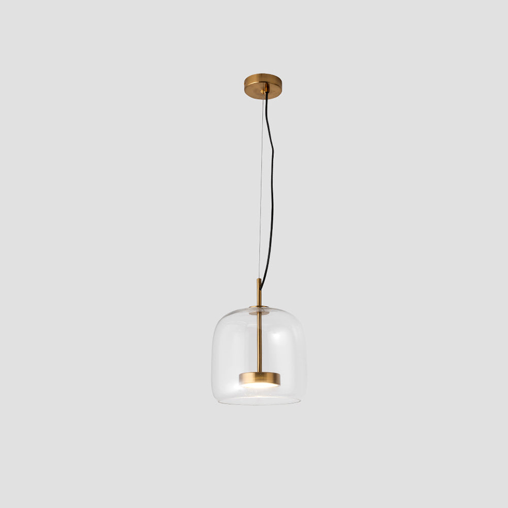 Elegant Retro Hänglampa i Metall och Amberglas – Modern LED Belysning för Hem och Kontor 0