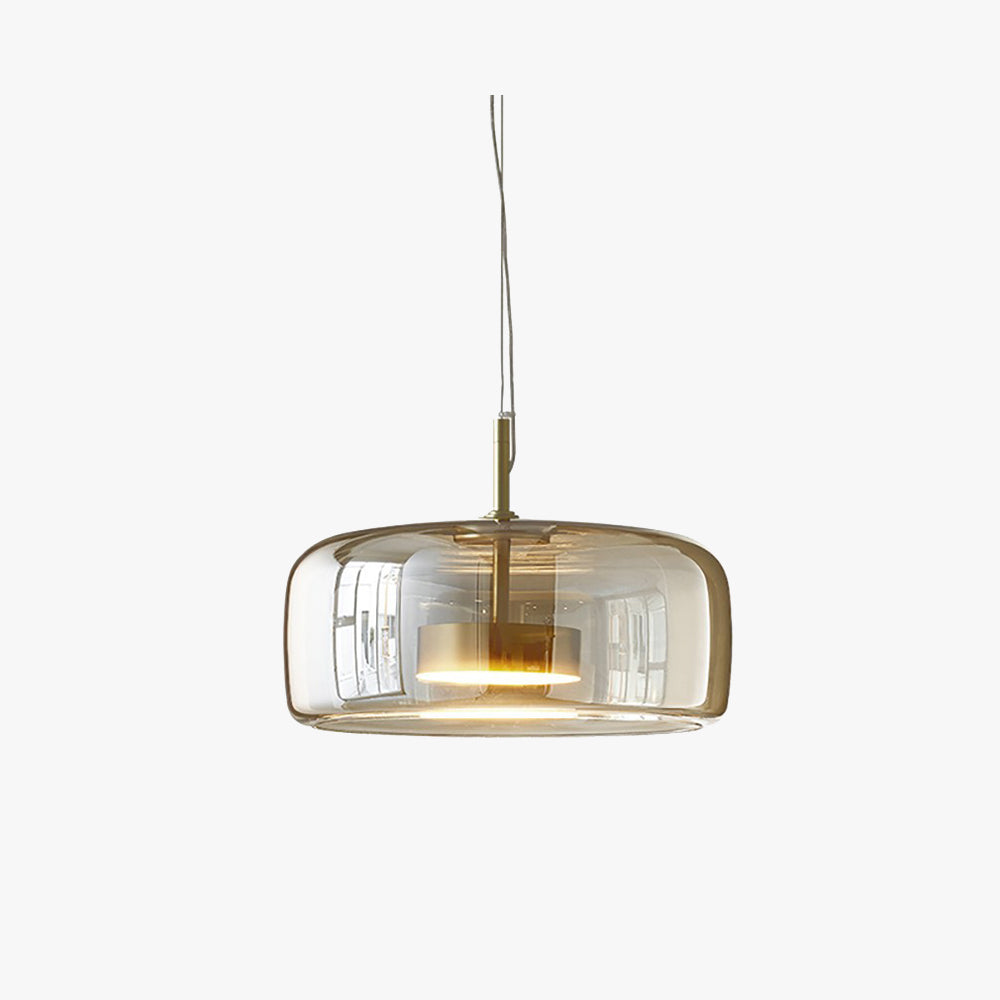 Elegant Retro Hänglampa i Metall och Amberglas – Modern LED Belysning för Hem och Kontor 1