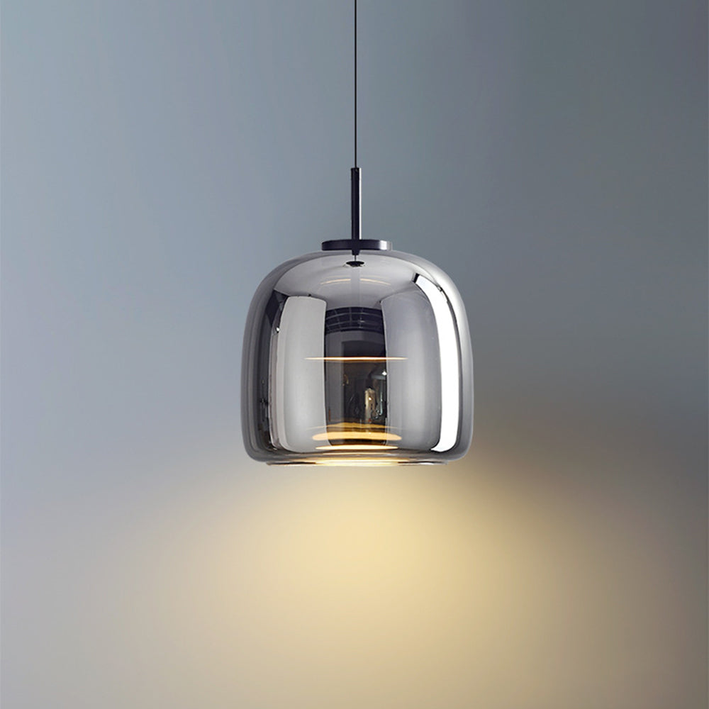 Elegant Retro Hänglampa i Metall och Amberglas – Modern LED Belysning för Hem och Kontor 10