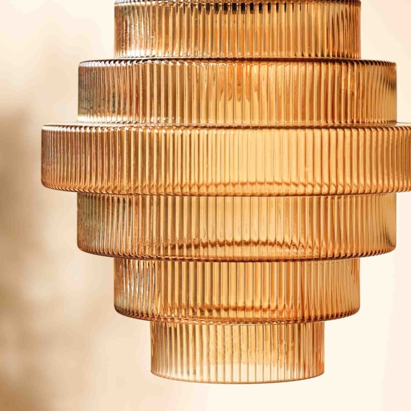 Flaskformad Hängande Lampa i Mässing och Glas – Vintage Taklampa för Elegant Belysning 8