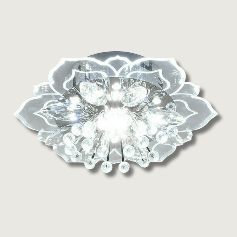 LED Kristallplafondlampa i Blomform – Elegant Belysning för Hemmet 0