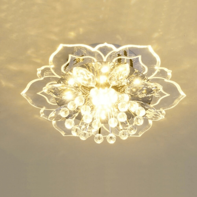 LED Kristallplafondlampa i Blomform – Elegant Belysning för Hemmet 1