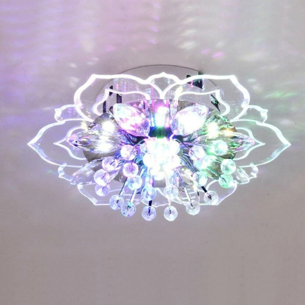 LED Kristallplafondlampa i Blomform – Elegant Belysning för Hemmet 3