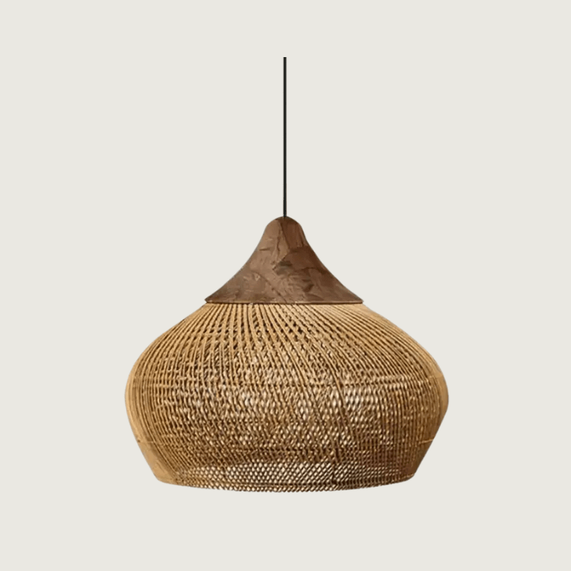 Rieten Handgjord Hänglampa – Boho Design för Varm Atmosfär 0