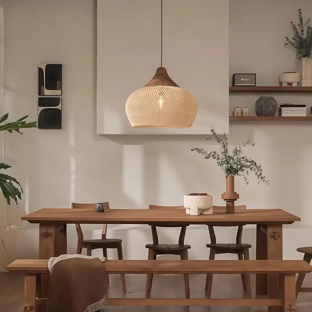 Rieten Handgjord Hänglampa – Boho Design för Varm Atmosfär 5