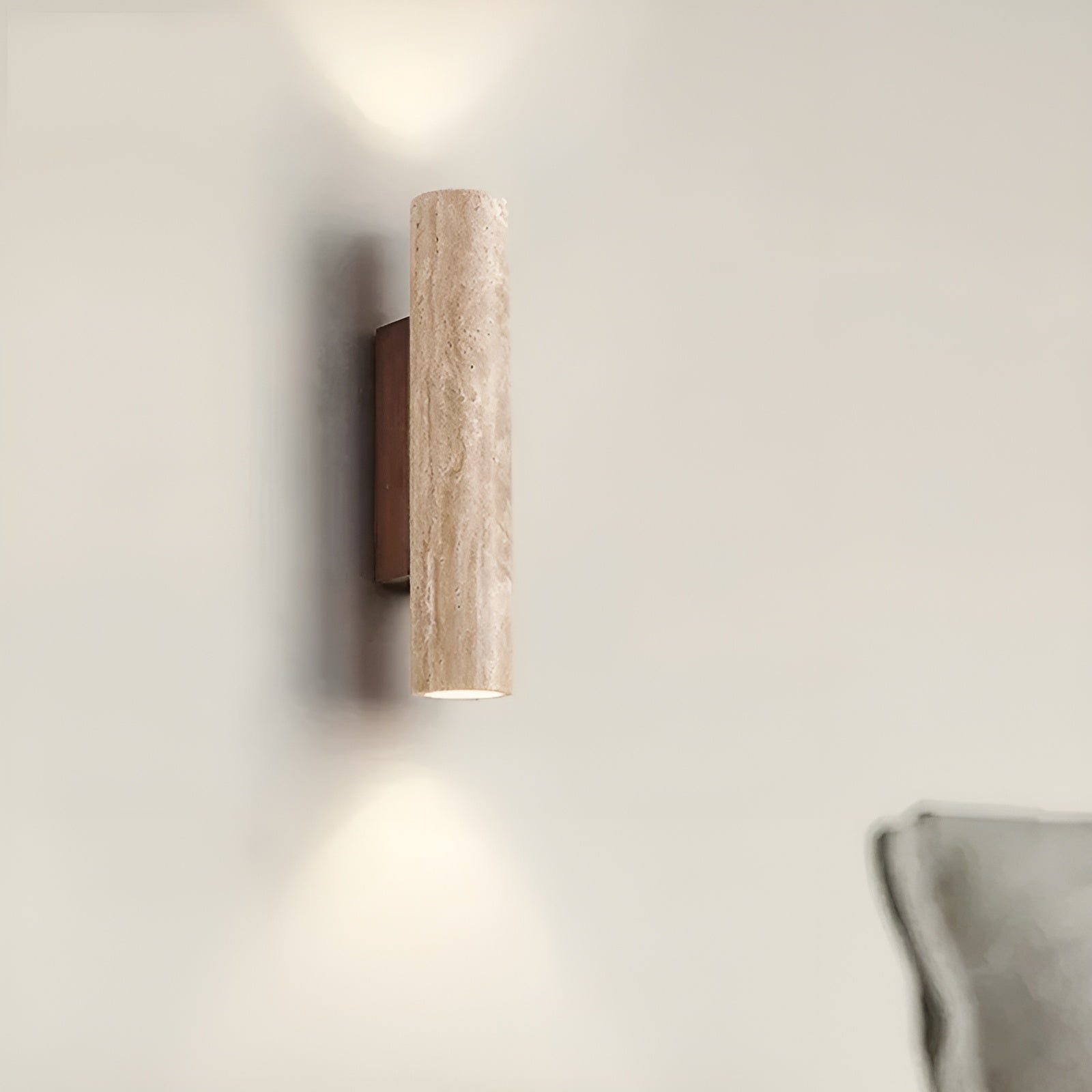 Wabi-Sabi Vägglampa i Travertin med LED-belysning – Elegant och Energibesparande 5