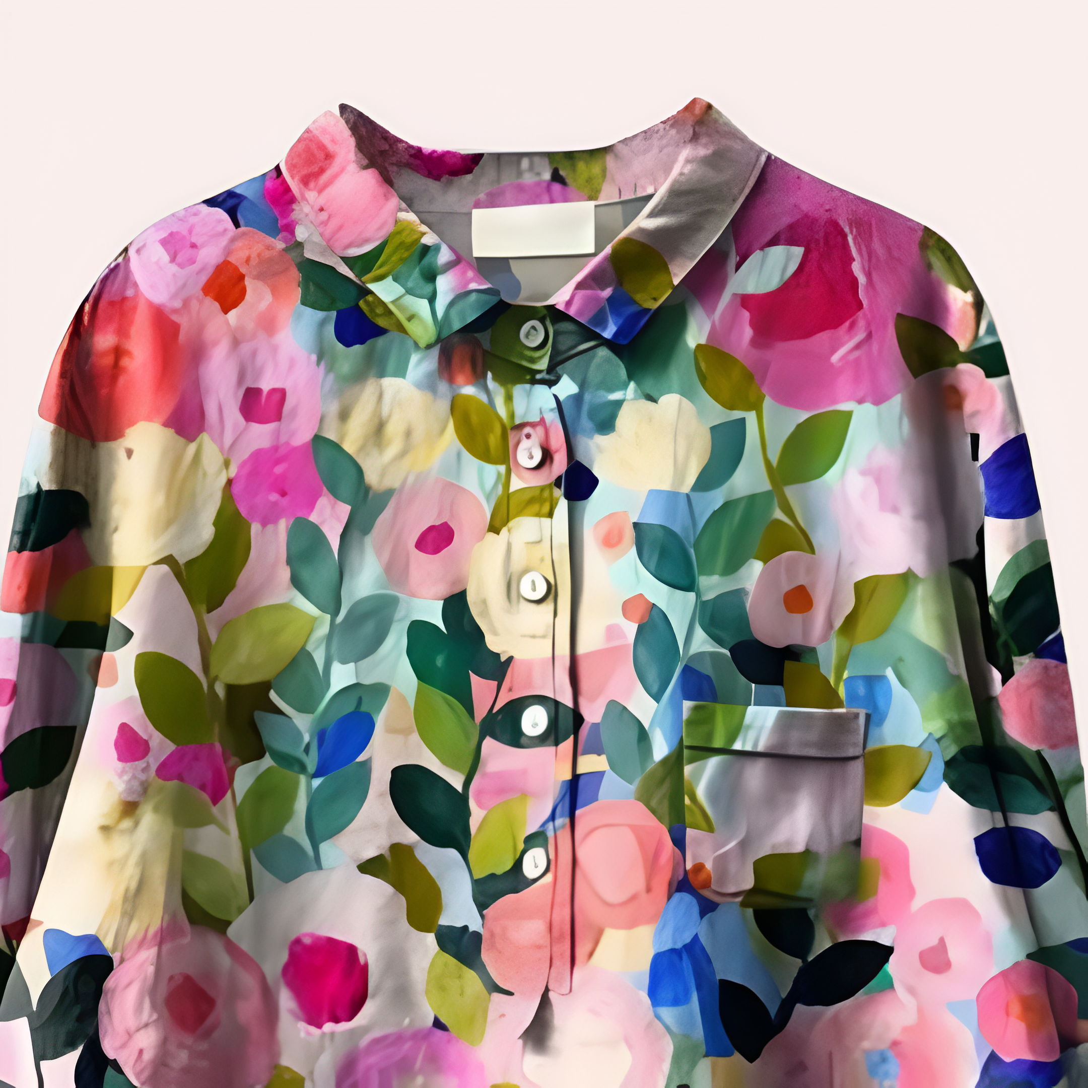 Elegant Damblus Med Blommigt Tryck För Sommarens Stil-2